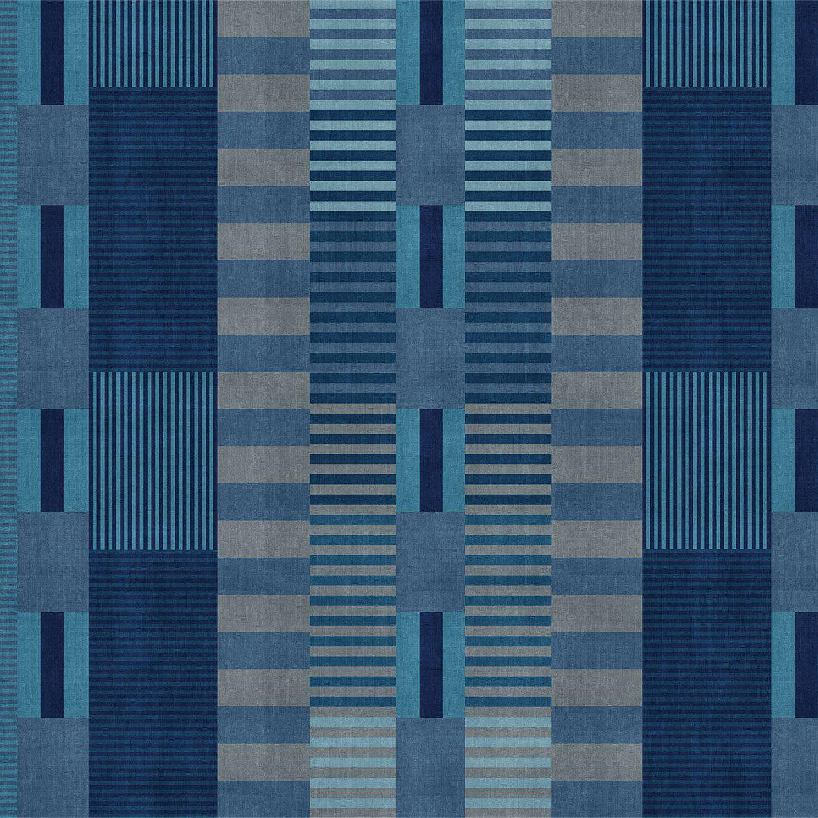 Indian Stripes-Digital Wallpaper-London Art-Blue-17014-04