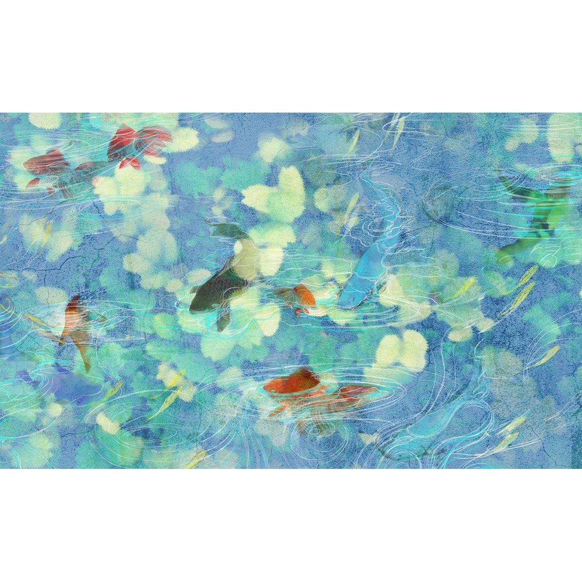 Koi-Digital Wallpaper-Skinwall-Blue / Red / Green 2-66A