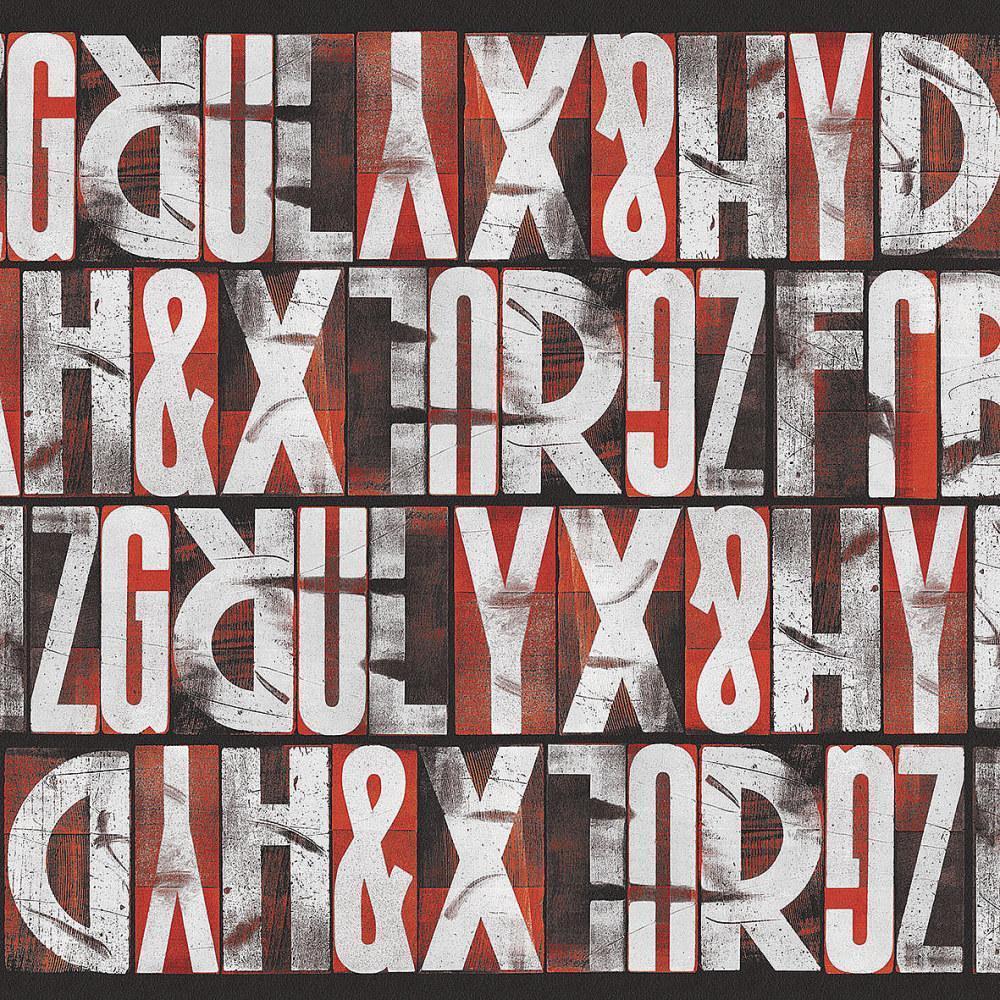 Letras-Digital Wallpaper-London Art-Red-16005-03