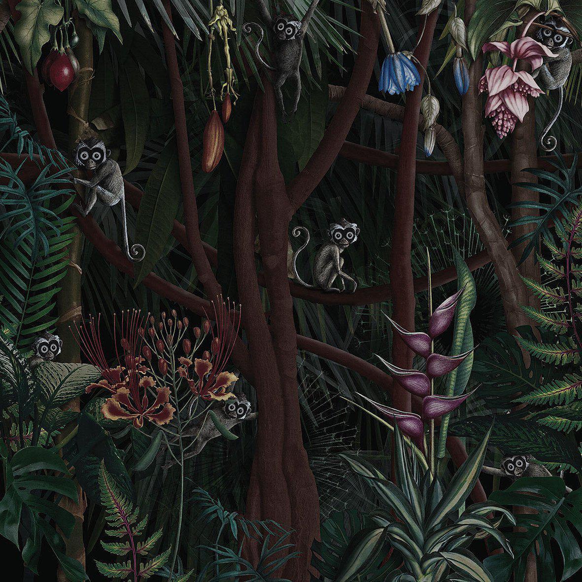 Looks In The Forest-Digital Wallpaper-London Art-Green / Brown-18053-01