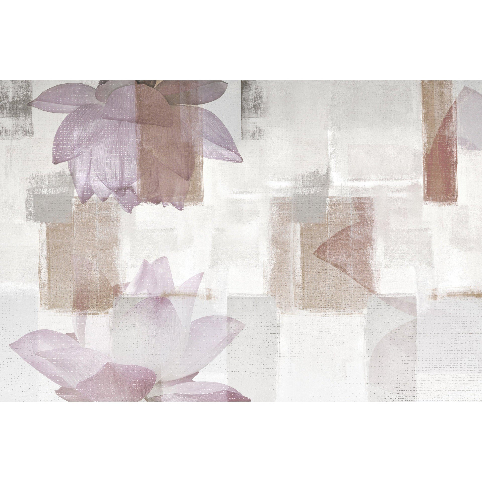 Lotus-Digital Wallpaper-InstabileLab-Brown / Purple / Grey-LOTUS 02