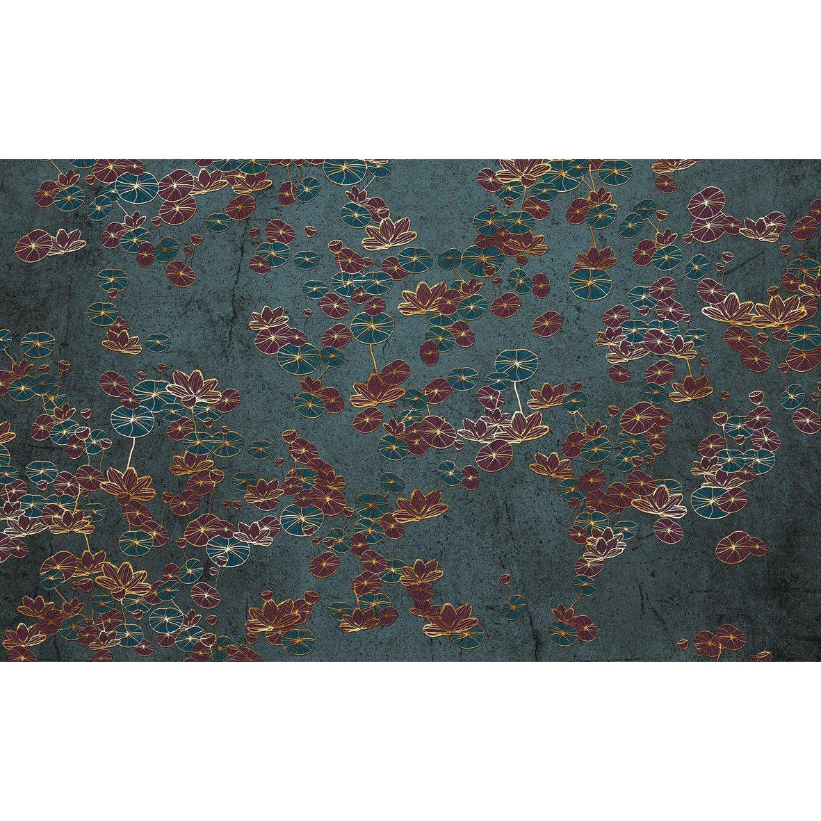 Lotus-Digital Wallpaper-Skinwall-Red / Blue-56B