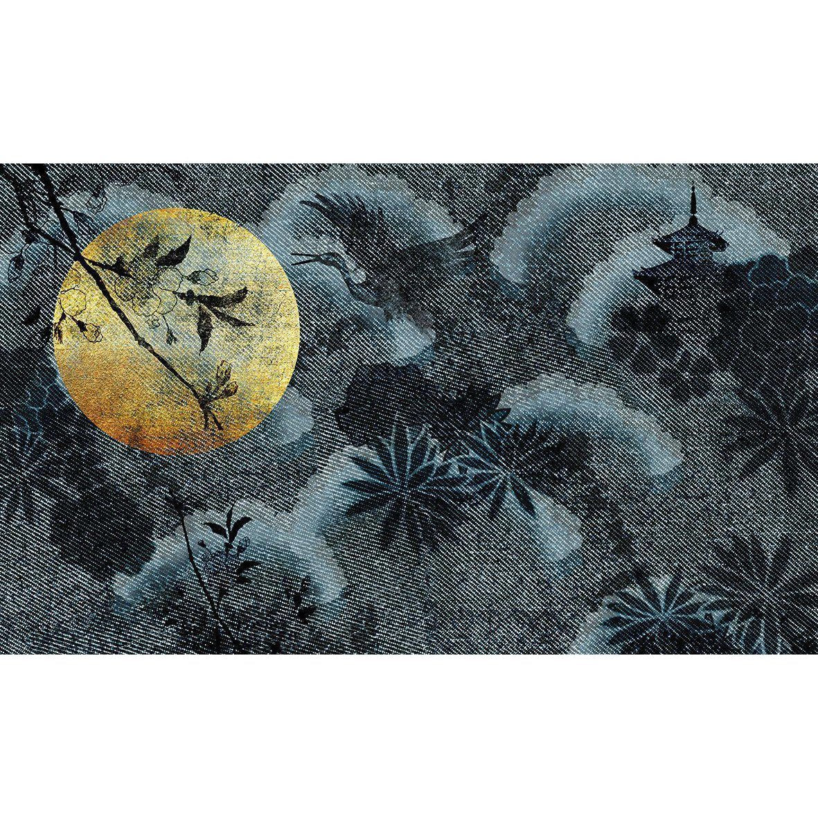 Moon-Digital Wallpaper-Skinwall-Blue / Yellow-102