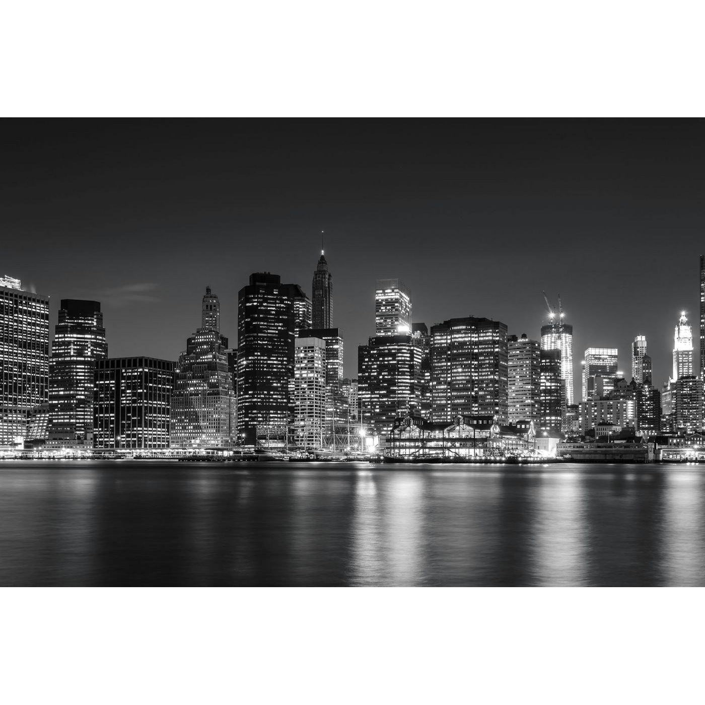 New York at Night-Digital Wallpaper-Rebel Walls-Black-R10684