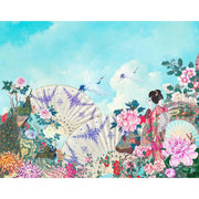 Oriental Paradise-Digital Wallpaper-Back to the Wall-Lilac / Blue / Green-