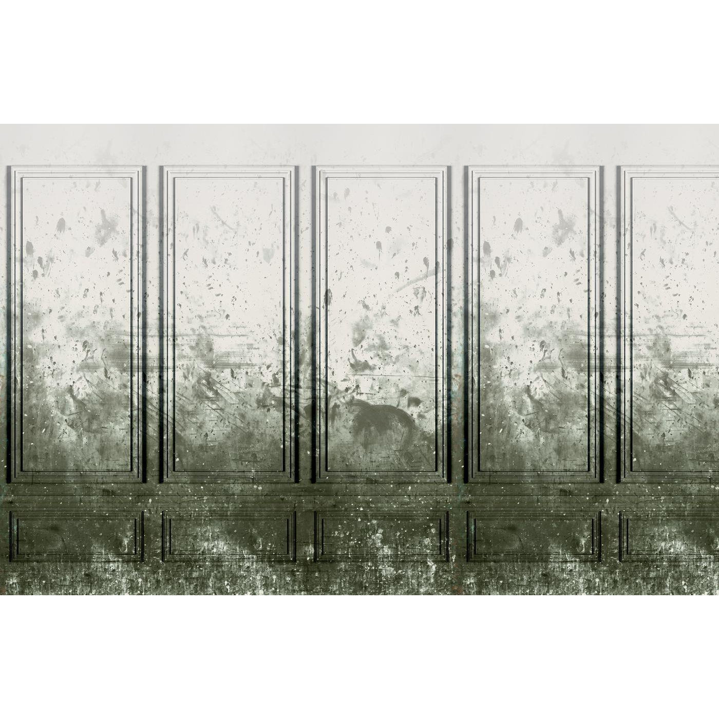 Patinated Panels-Digital Wallpaper-Rebel Walls-Green / Grey-R15382