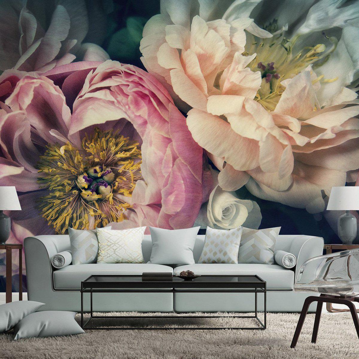 Peonies 2-Digital Wallpaper-Back to the Wall-