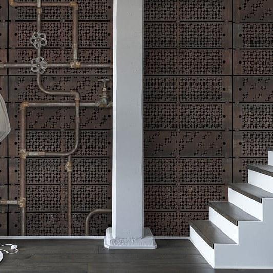 Pipework Oxidation-Digital Wallpaper-Rebel Walls-Brown-R14421