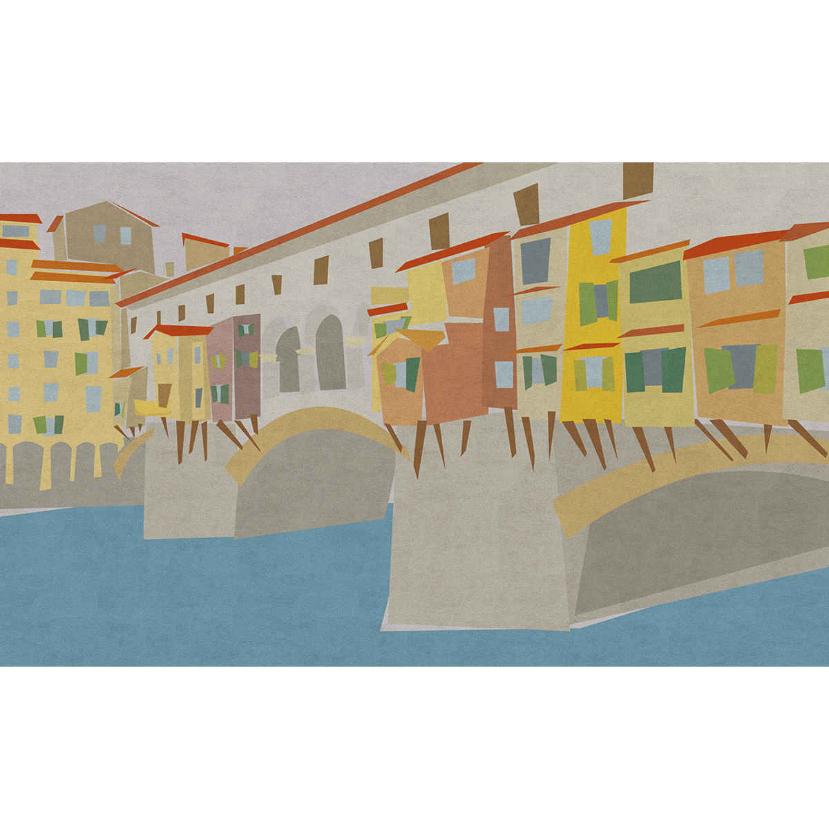 Ponte Vecchio-Digital Wallpaper-Skinwall-Orange / Yellow-722