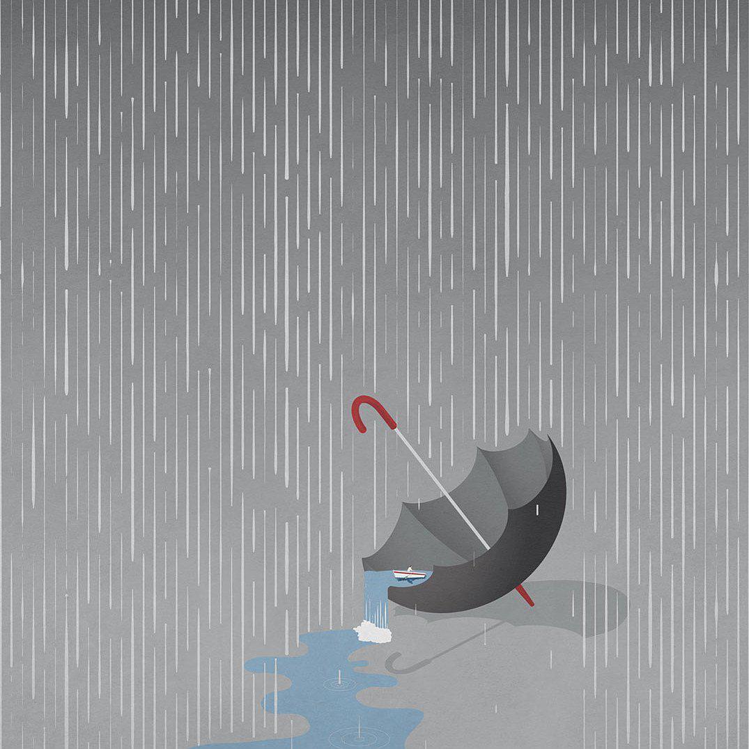 Rainfall-Digital Wallpaper-London Art-Grey-17100-01