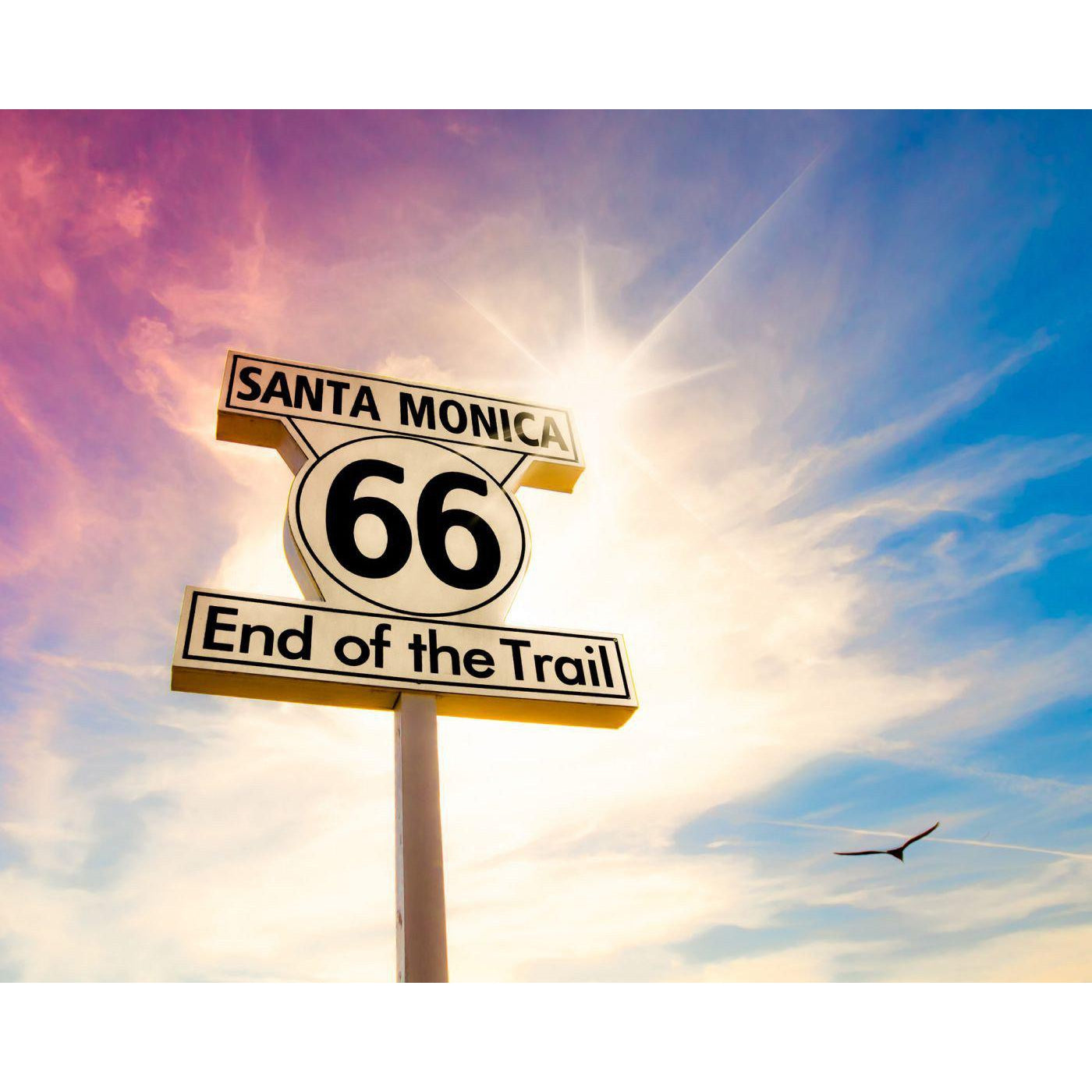 Route 66-Digital Wallpaper-Rebel Walls-Pink / Blue-R11621