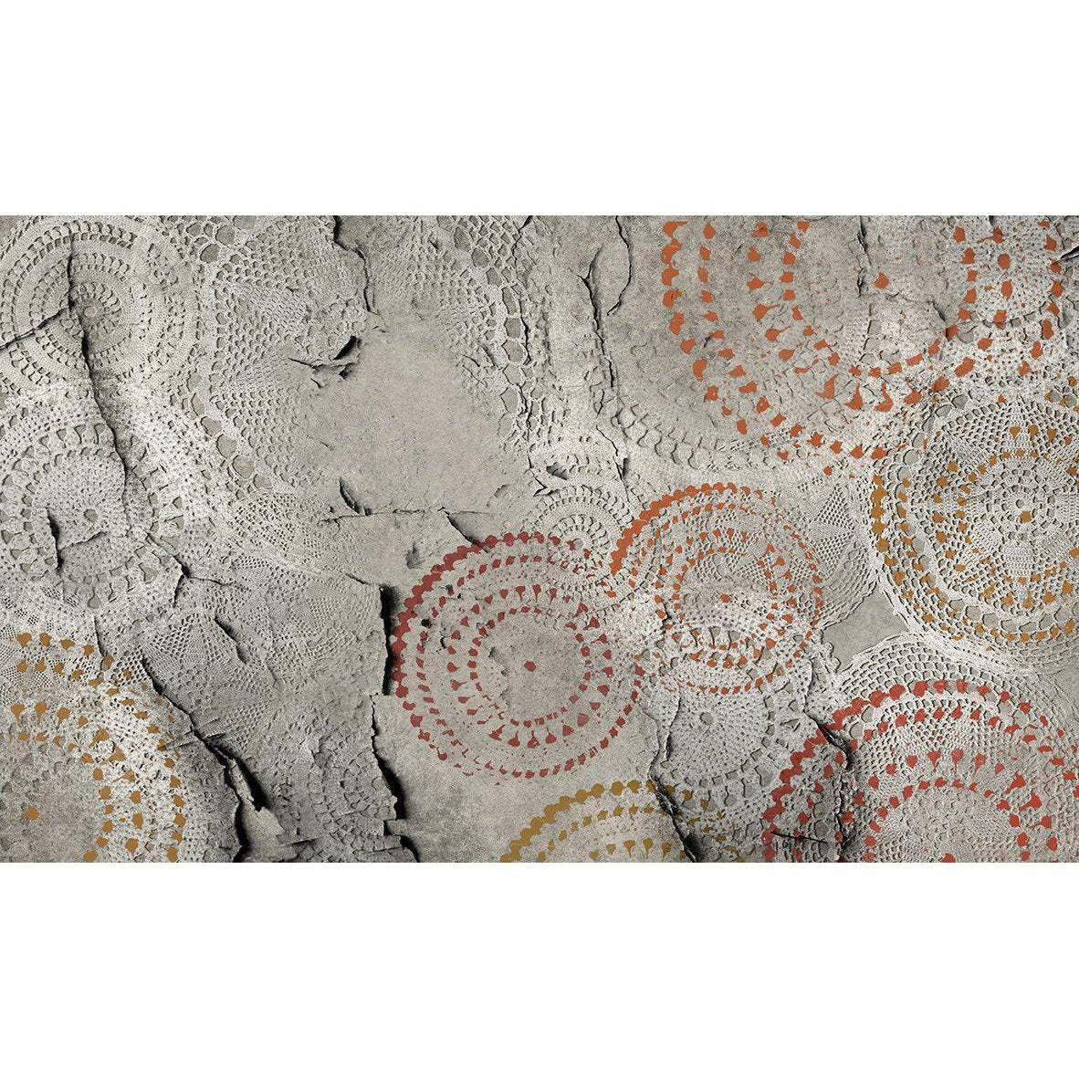 Saudade-Digital Wallpaper-Skinwall-Grey / Red / Orange-81-RO