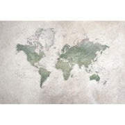 School Atlas-Digital Wallpaper-Rebel Walls-Green / Brown-R13901