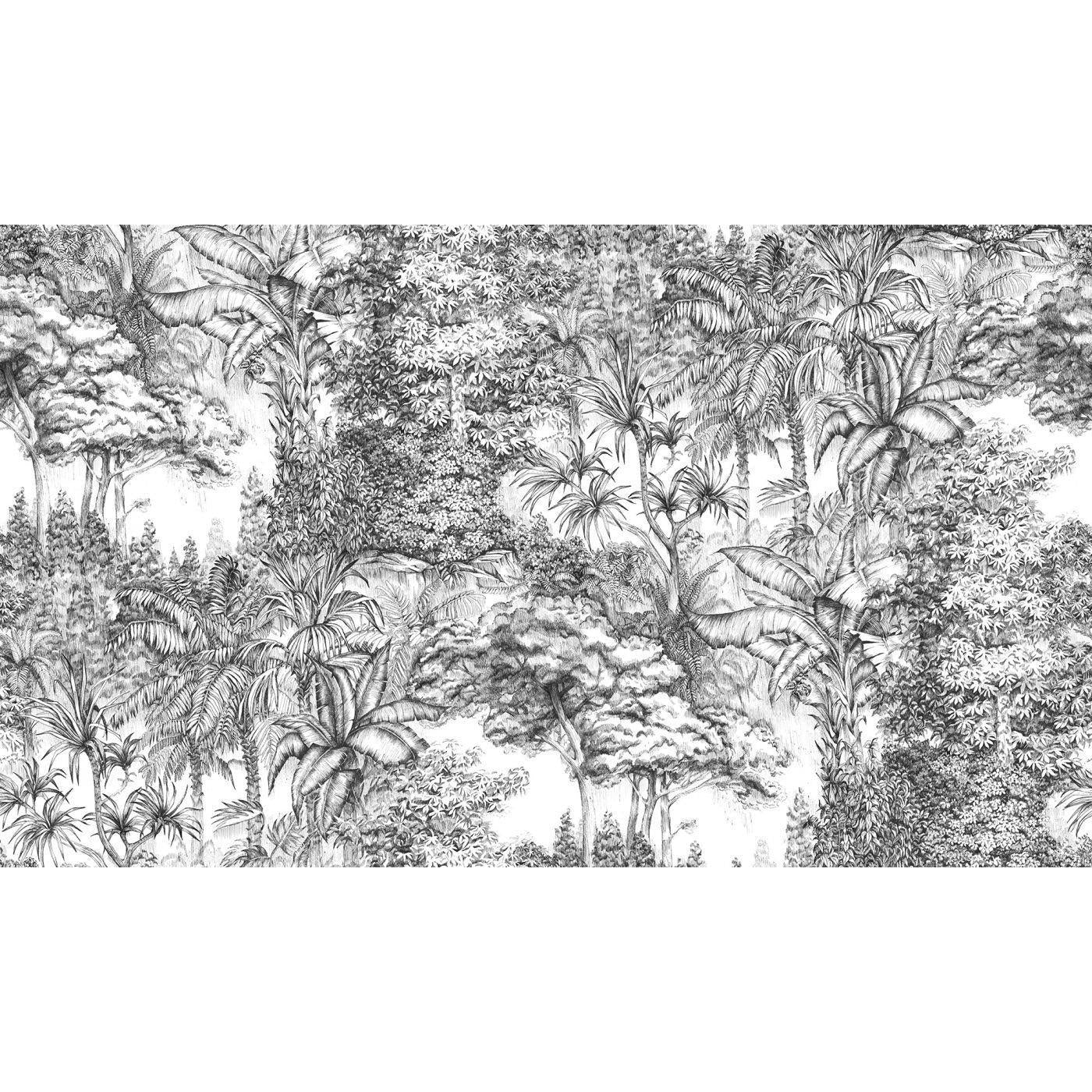 Secret Garden-Digital Wallpaper-Rebel Walls-Black / White-R14704