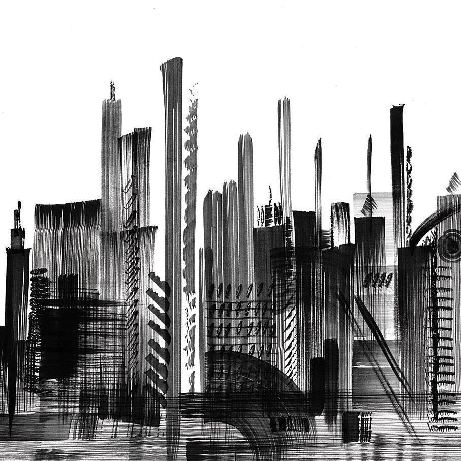 Skyline-Digital Wallpaper-London Art-Black / White-17042-01