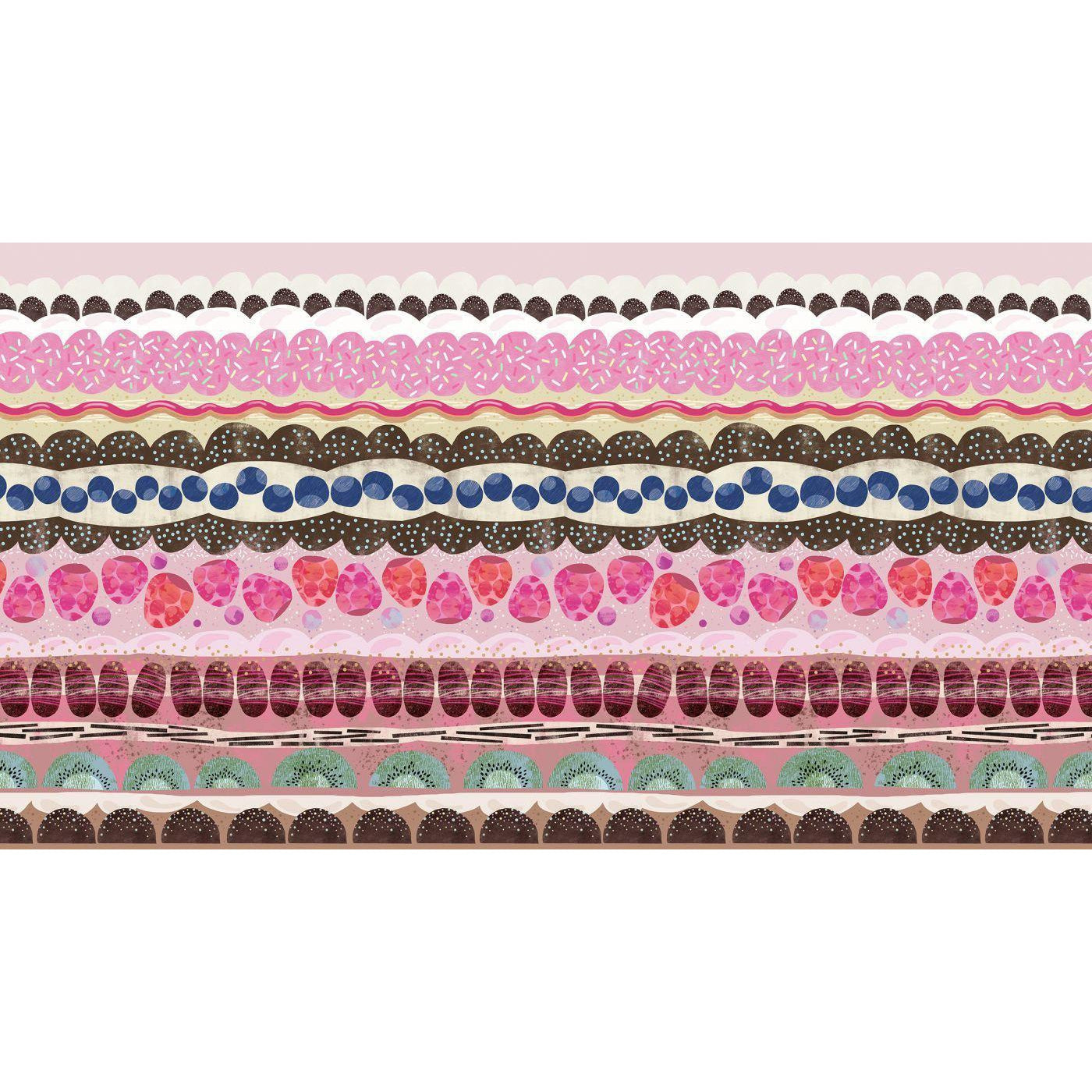 Sugar Stripes-Digital Wallpaper-Rebel Walls-Pink / Brown-R14621