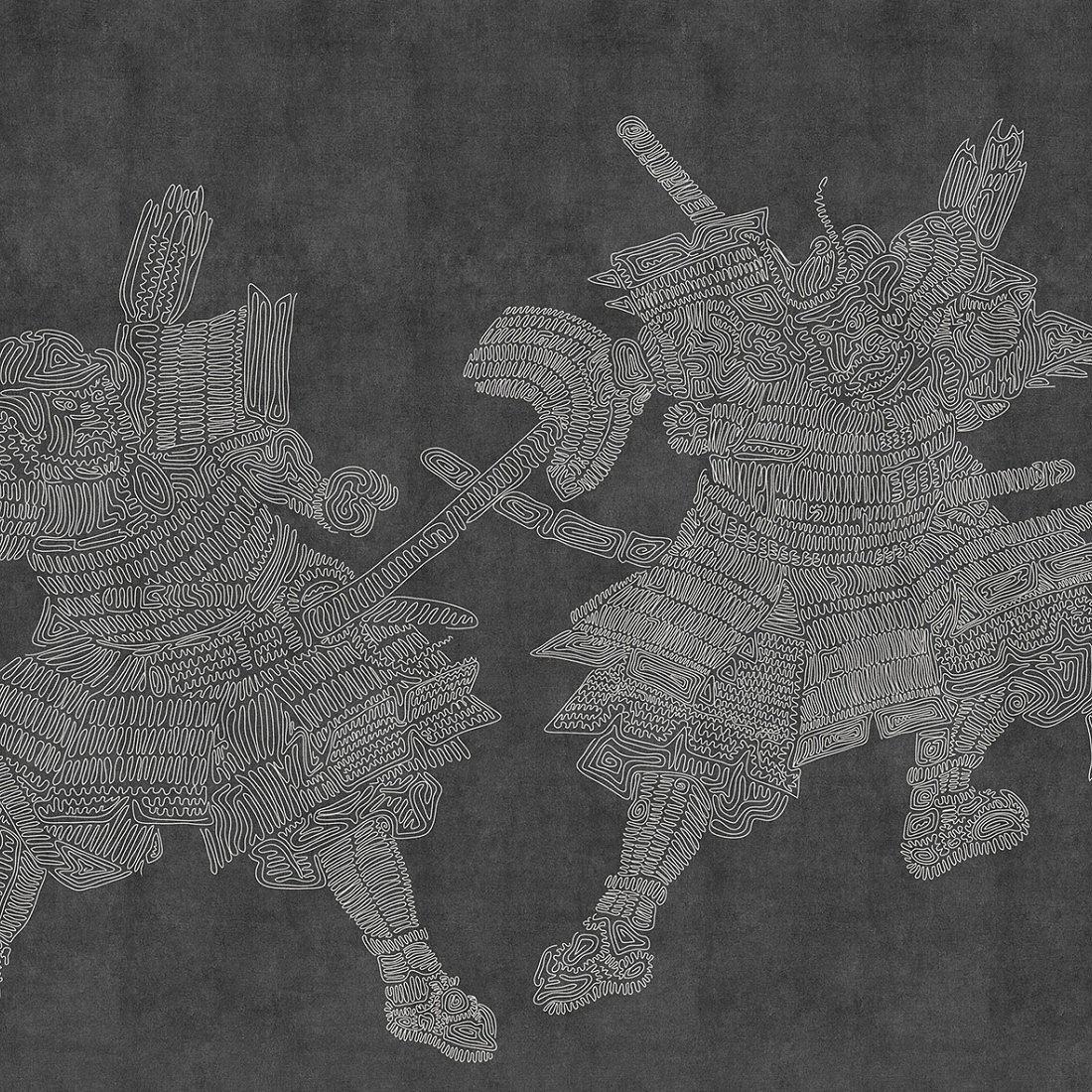Tangles Two-Digital Wallpaper-London Art-Grey-15131-03