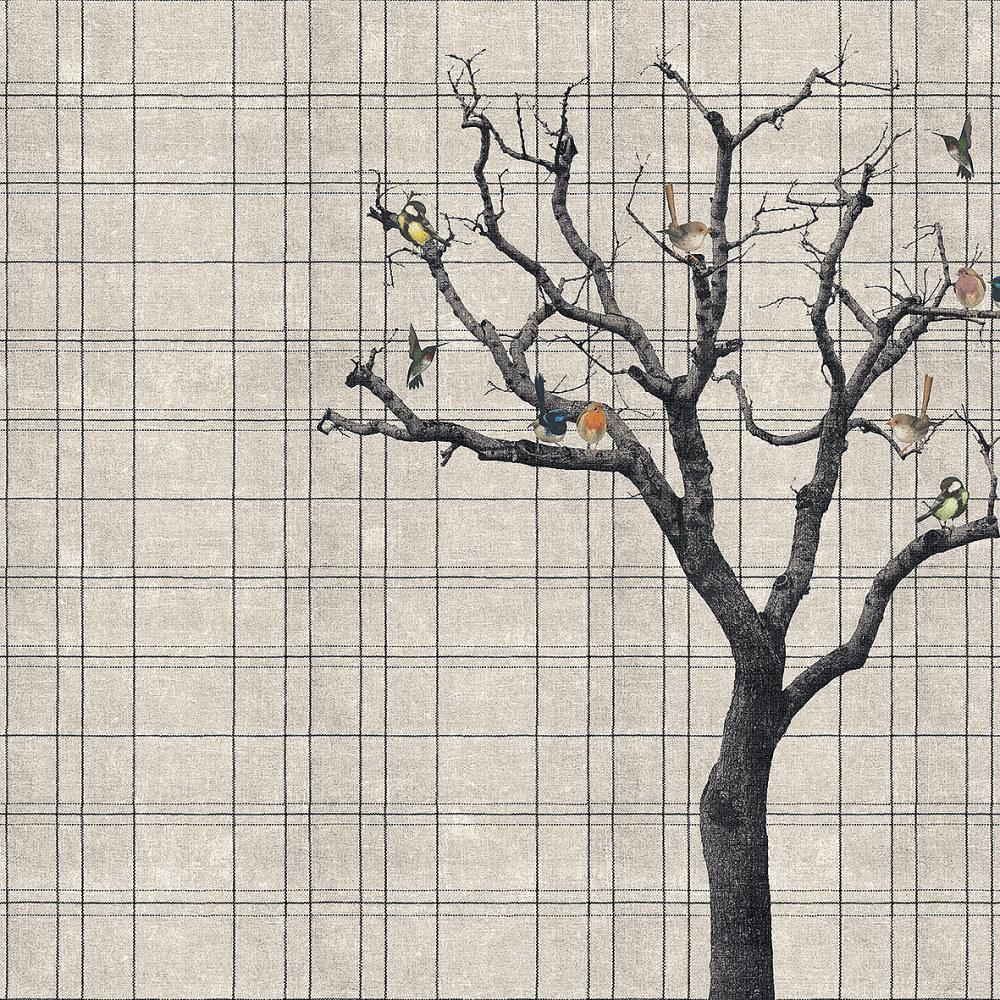 The Birds-Digital Wallpaper-London Art-Brown-15168-01