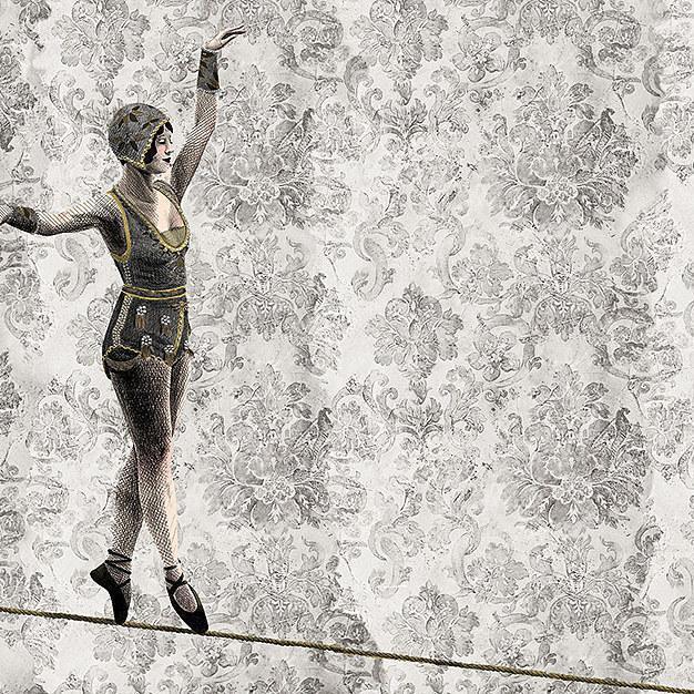 The Circus Leaves Town-Digital Wallpaper-London Art-Light Grey-14059-03