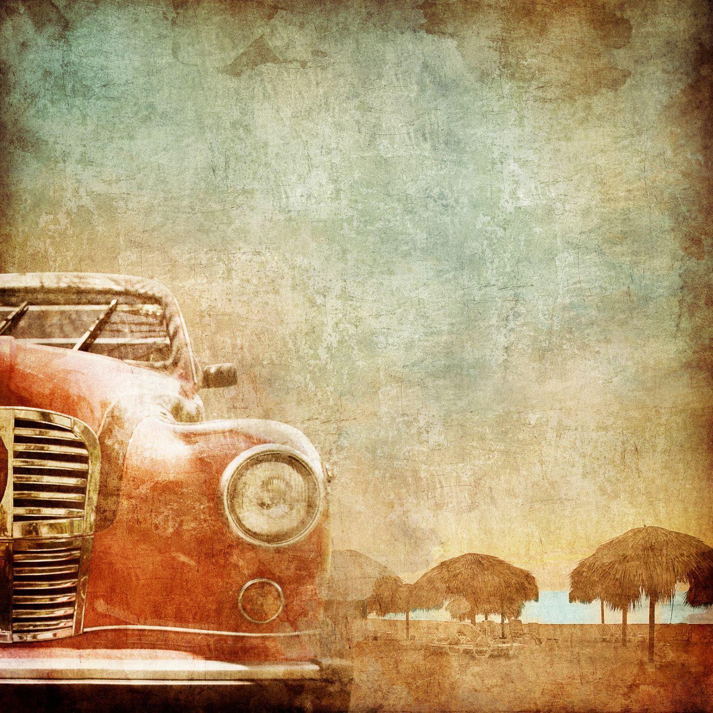 The Experienced Car-Digital Wallpaper-Rebel Walls-Red / Brown / Blue-R10551