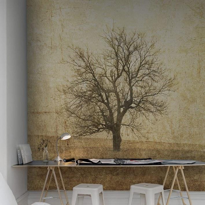 The Lonely Tree-Digital Wallpaper-Rebel Walls-Brown-R12081