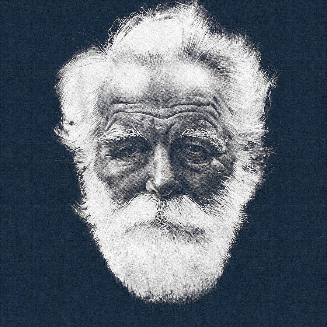 The Old Man-Digital Wallpaper-London Art-Blue-18089-04