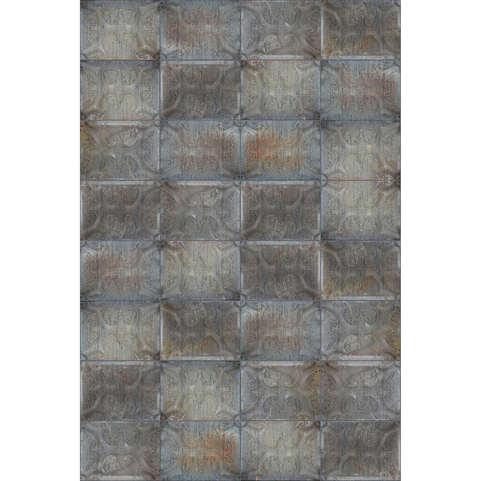 Tin Plates-Digital Wallpaper-Rebel Walls-Grey / Brown-R12852