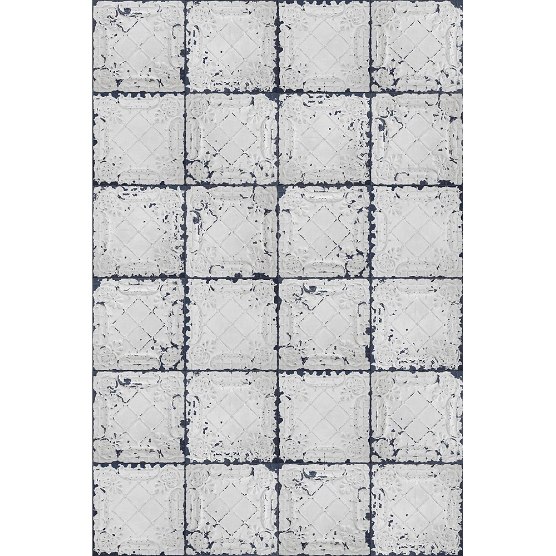 Tin Plates-Digital Wallpaper-Rebel Walls-White / Blue-R12802