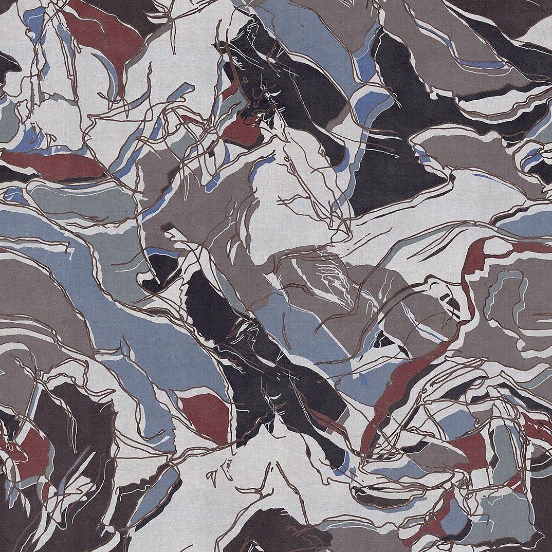 Top View-Digital Wallpaper-London Art-Blue / Grey-19020-04