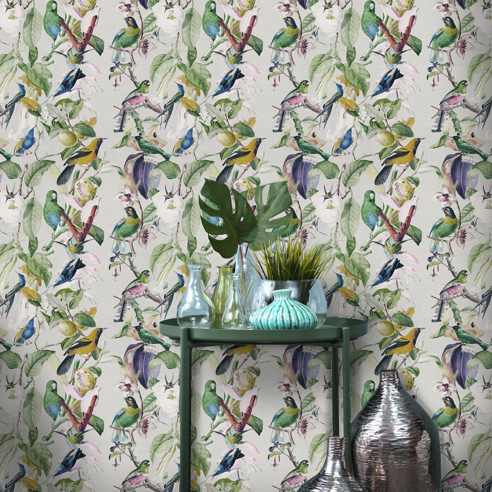 Tropical Birds-Pre-Printed Wallpaper-Mind the Gap-