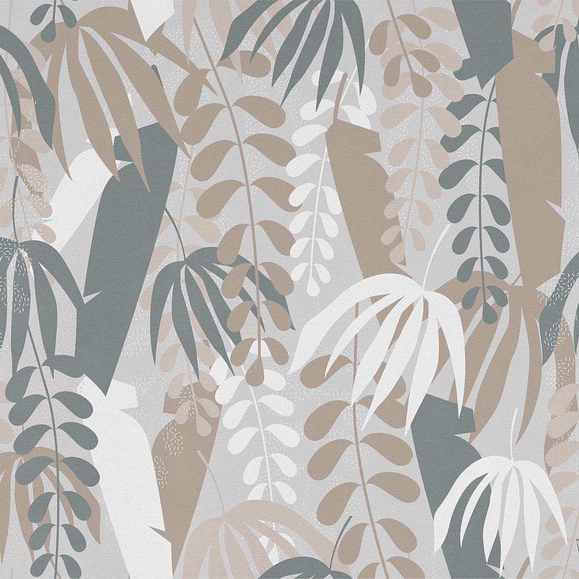 Tropical Shape-Digital Wallpaper-London Art-Brown-17102-02