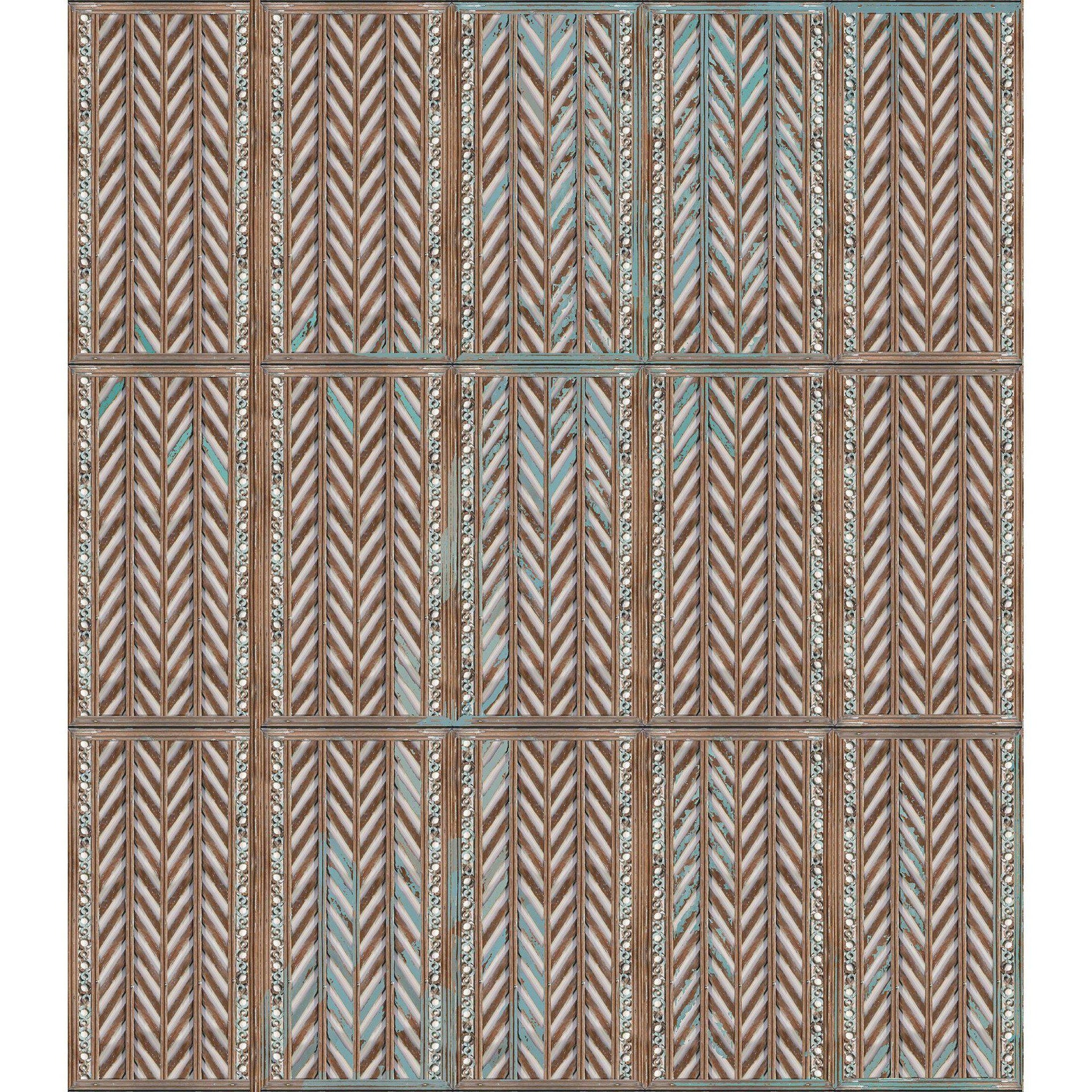 Turquoise-Digital Wallpaper-Wall&deco-Brown-WDUR2101