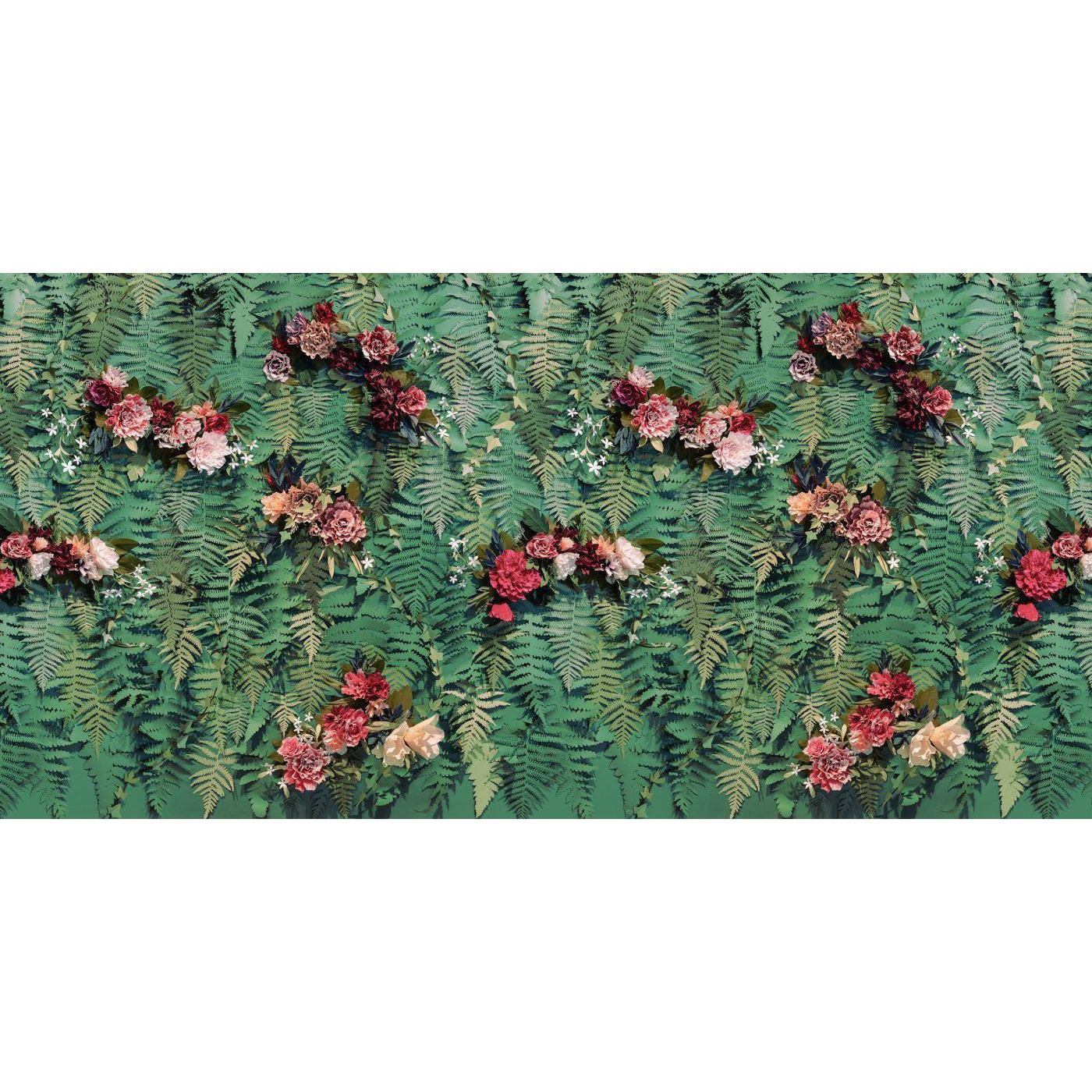 Unfading Flowers-Digital Wallpaper-Rebel Walls-Green / Red / Pink 1-R15801