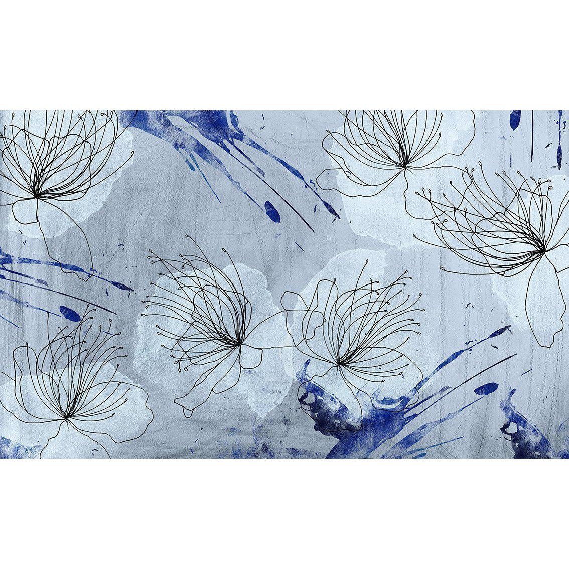 Urban Flowers-Digital Wallpaper-Skinwall-Blue-07C