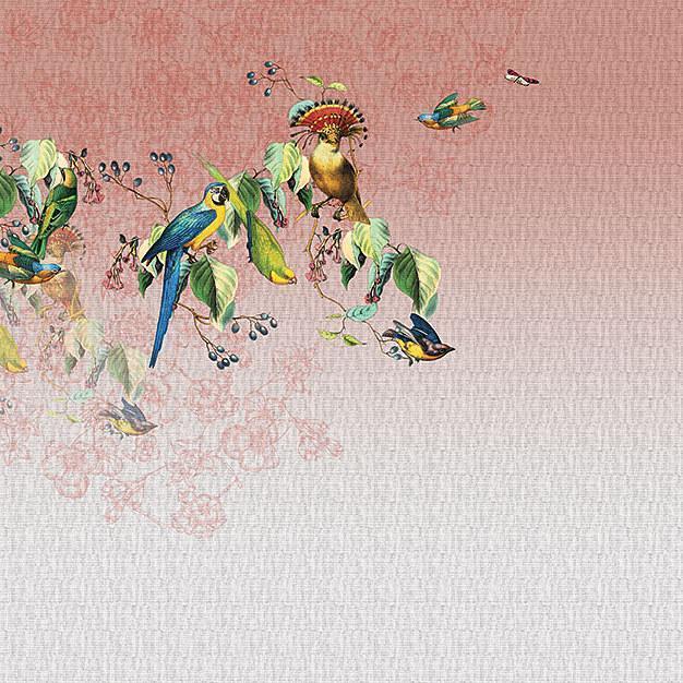 Vallery's Parrot-Digital Wallpaper-London Art-Red-13VP-04
