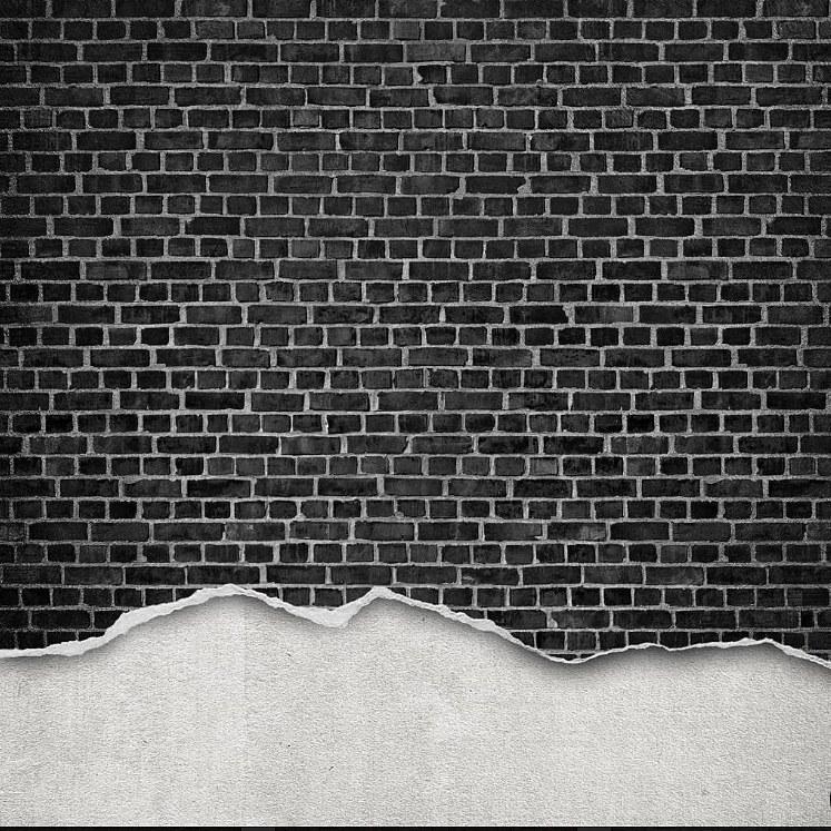 Well-Worn Brick Wall-Digital Wallpaper-Rebel Walls-Black-R12222