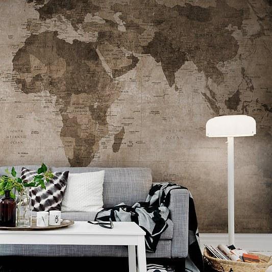 World Map-Digital Wallpaper-Rebel Walls-