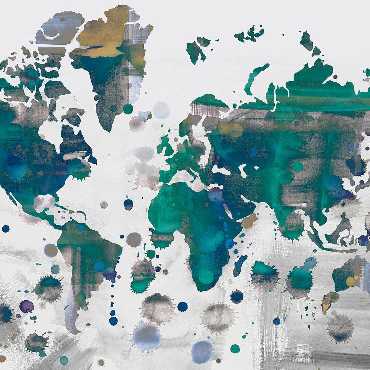 Worldwide-Digital Wallpaper-Tecnografica-Blue / Green-54298